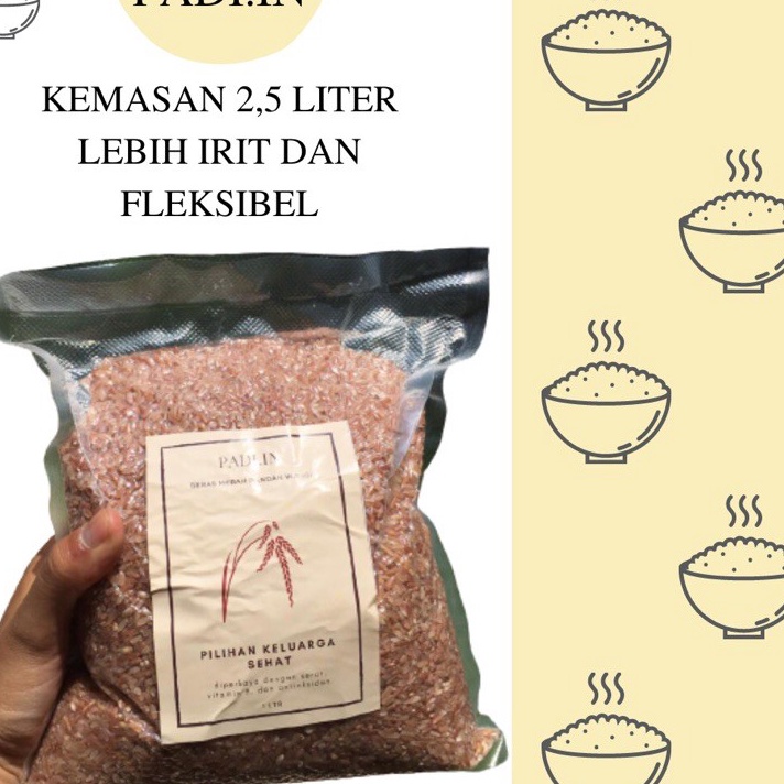 

QJPK7240㊥ BERAS MERAH PANDAN WANGI PULEN ENAK MURAH DIET 2,5 LITER VACUM & FREE BUBBLE WRAP ㊠