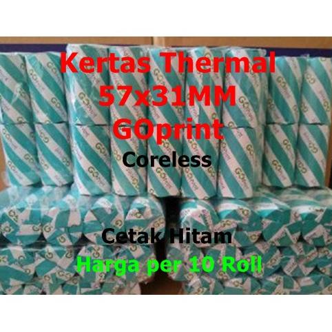 

Viral Kertas Thermal 57 X 30 / 57X30 / 58 X 31 / 58X30 Mm Goprint Printer Bluetooth Kasir Per 10 Roll Kyx