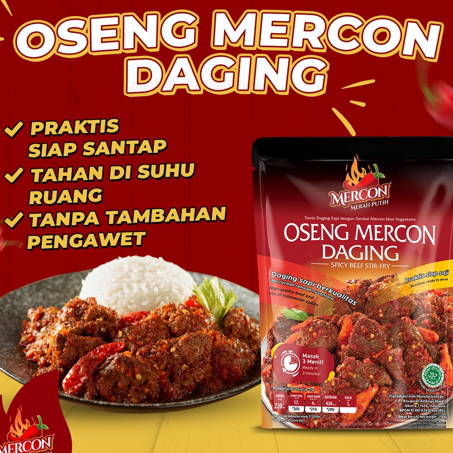 

KJHH3845㊰ Mercon Merah Putih - Satuan || Oseng Mercon Daging ㊒