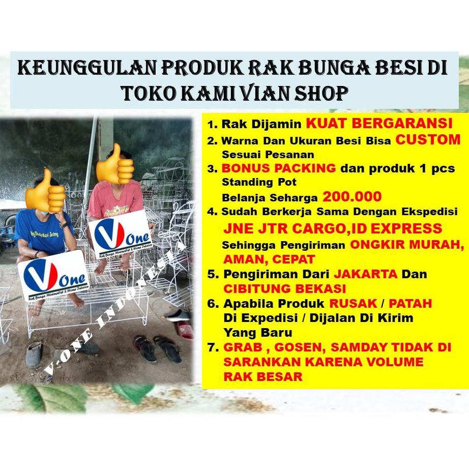 Diskon Rak Bunga Besi Susun 3 Minimalis Tanaman Hias Aglonema Bertingkat 20 Dudukan Kotak Bulat Baha