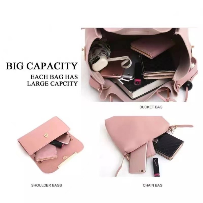 HOT SALE TAS 3 IN 1 SELEMPANG WANITA IMPORT HANDBAG STYLISH IMPORT SET 3 IN 1 TERLARIS