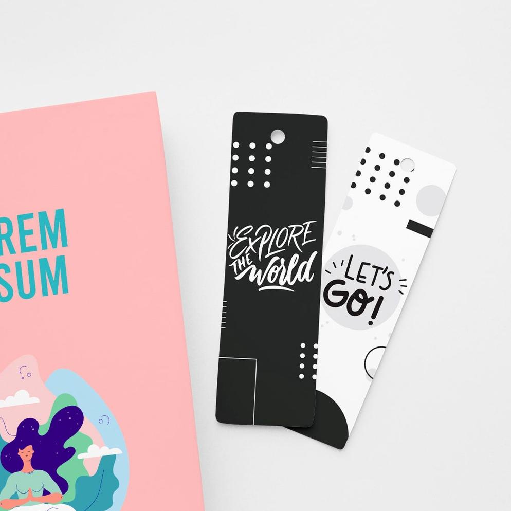

Black Bookmark - Custom Pembatas buku per set (isi 8 pcs)