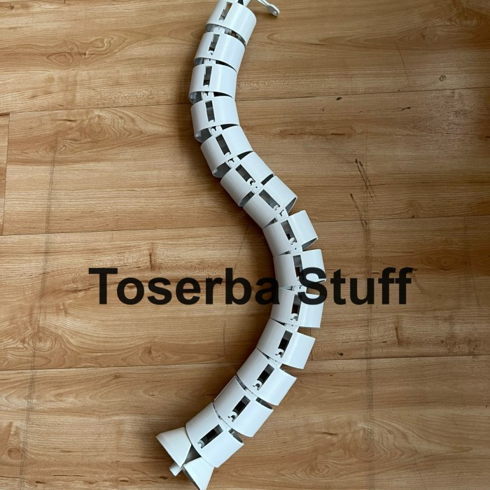 Terlaris Pelindung Kabel Spiral Duct Ulir Belalai Protektor Cover Meja Putih
