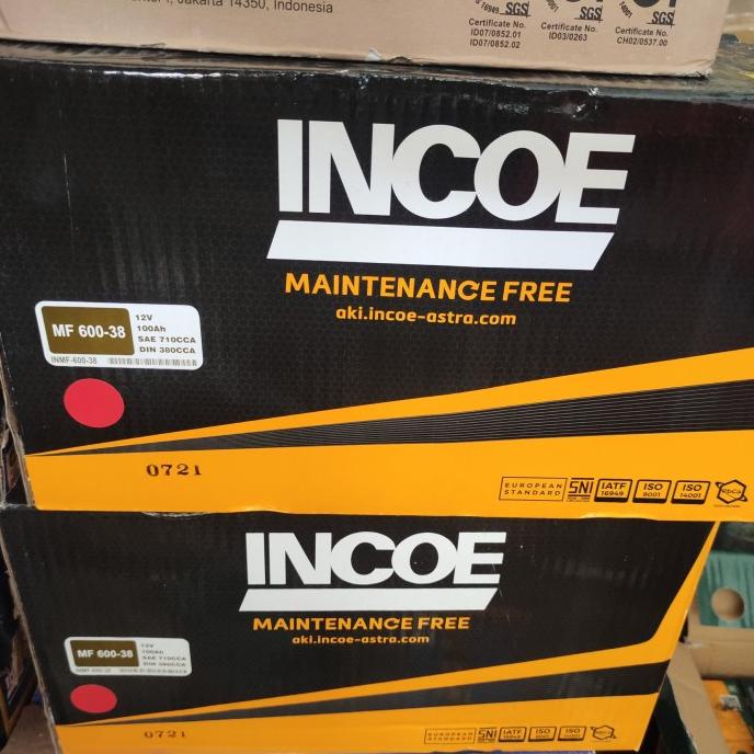 Aki/accu mobil 60038 (100ah) incoe mf