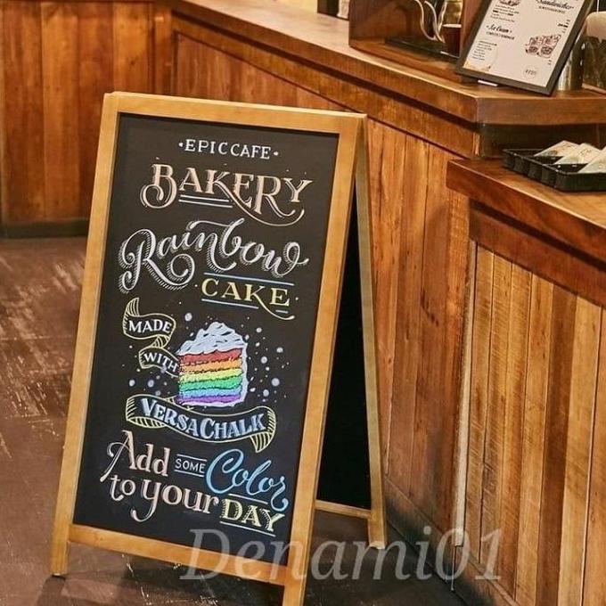 

Papan Tulis Kapur 2 Muka Papan Board Kayu Papan Menu Cafe Dekorasi ---NEW---