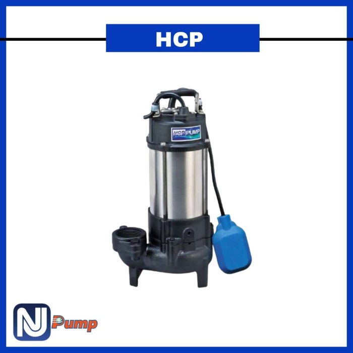 Terlaris Pompa Hcp F-05Uf Submersible Wastewater Pump Hcp 0.37Kw 2" 1Ph Auto