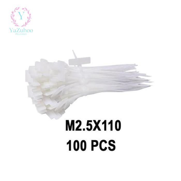 

EELIC KAT-M2.5X110 Isi 100 pcs kabel ties label marker tag pengikat penanda yang dapat ditulis atau ditempel stiker Berkualitas