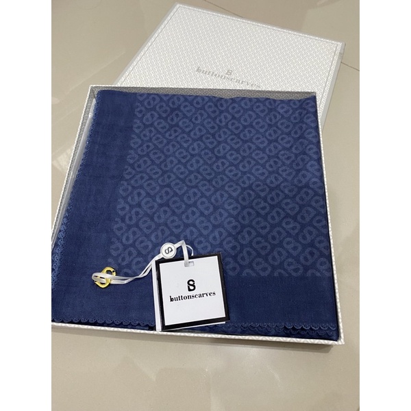 BUTTONSCARVES TAPIS SQUARE VOAL Oxford Blue