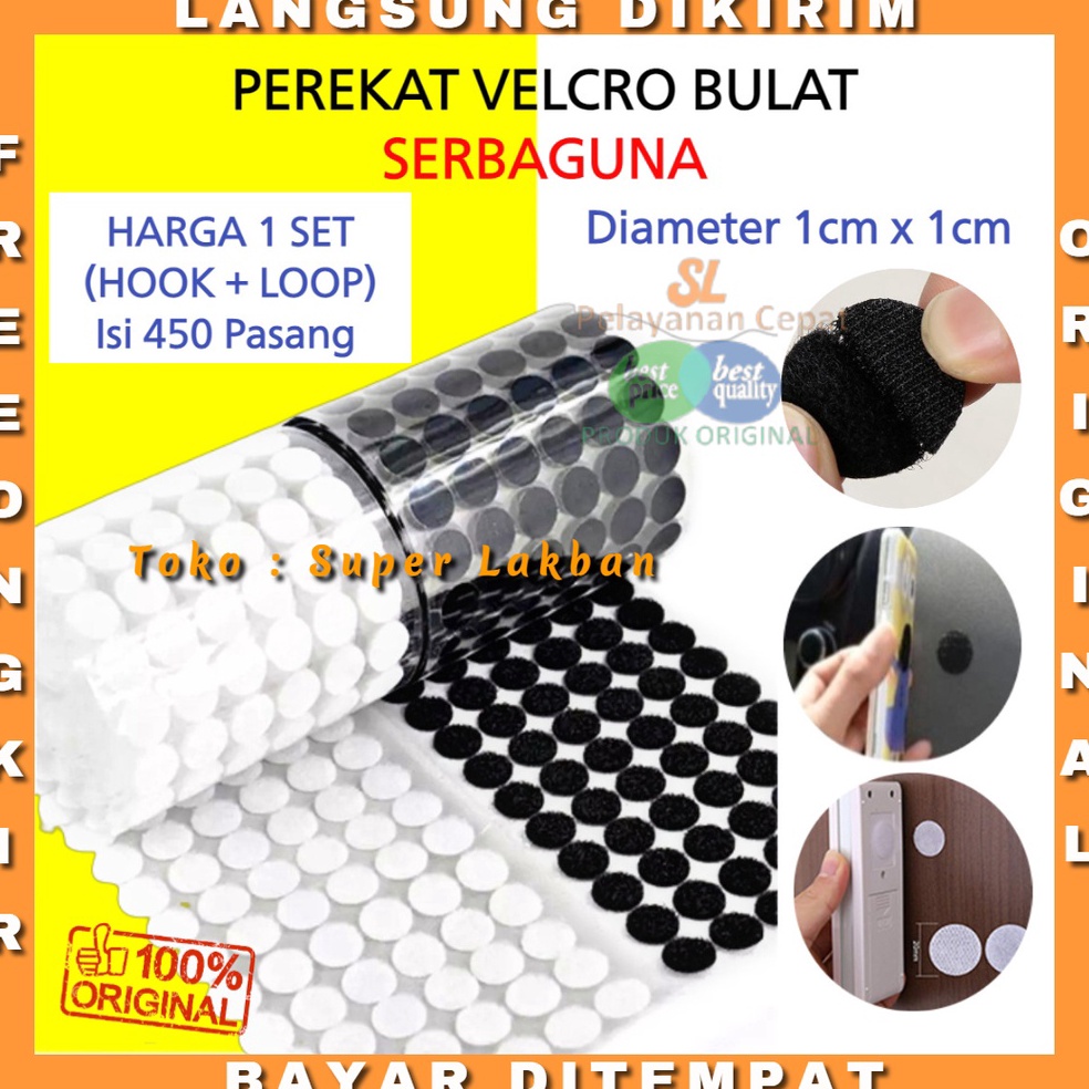 

Promo Velcro Perekat Bulat Double Side Stiker 450 PASANG Perekat Serbaguna 40