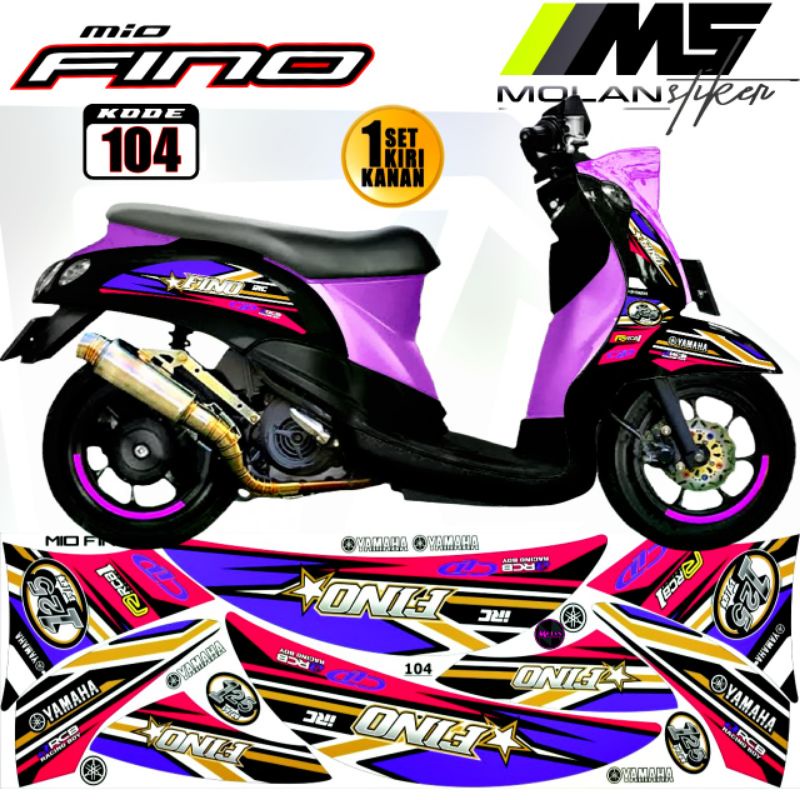 Decal Sticker Striping Variasi Fino Carbu / Fino 110 Karbu 2012-2013 / Yamaha Fino 115 Karbu / Fino 
