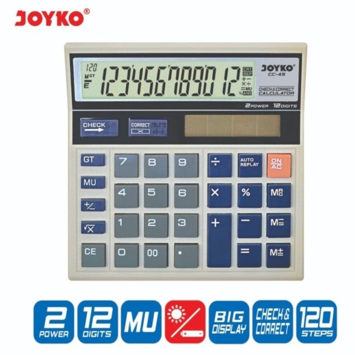 

Terlaris Calculator Joyko Cc 45 12 Digit Check & Correct Kalkulator Cc45