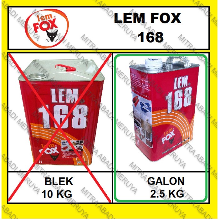 

Aurealiamall Lem Kuning Fox 168 Galon 2.5 Kg Lem Hpl Lem 168 Lem Triplek