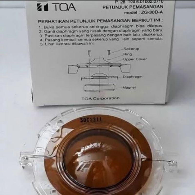TOA SPUL DIAPHRAGM ZG 30DA PENGERAS SUARA SPEAKER HORN