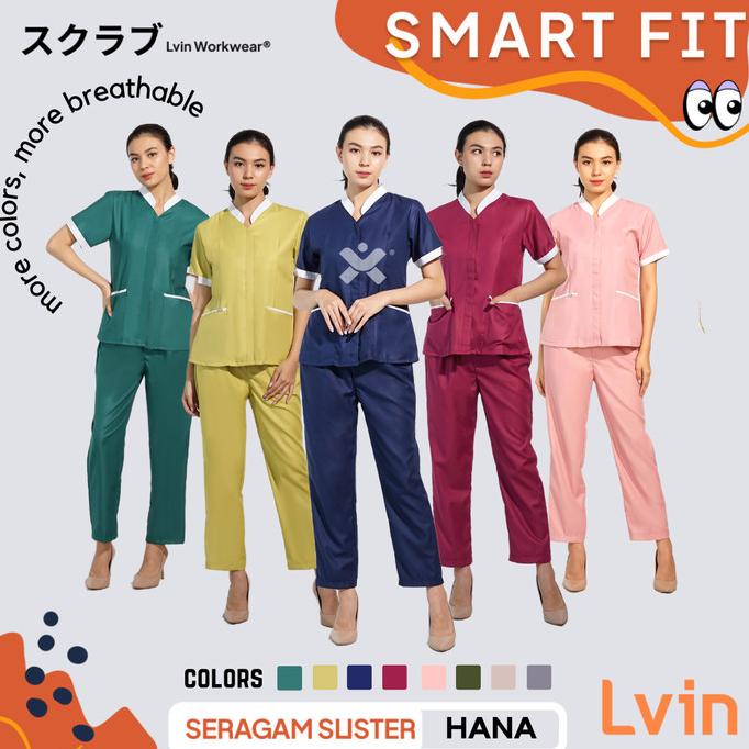 Lvin Baju Seragam suster Hana Series / nanny uniform/seragam klinik /