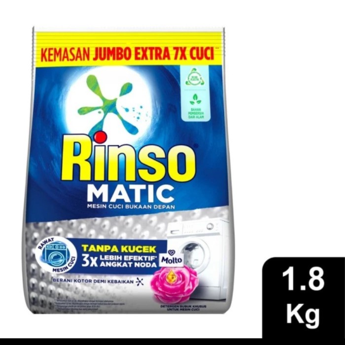 Terlaris Rinso Molto Matic Bubuk 2 Kg & 1.8 Kg