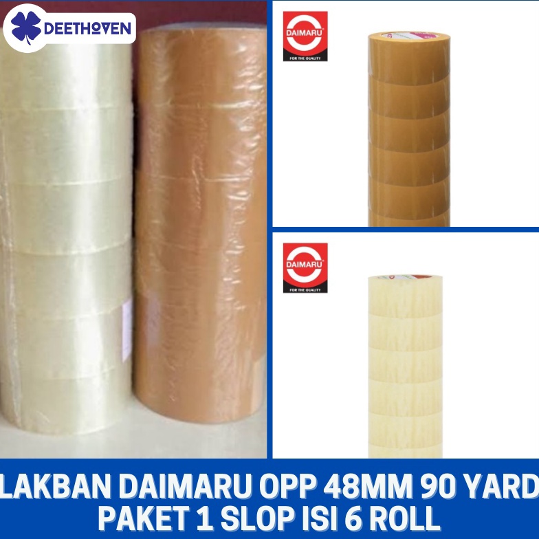 

Best Terlaris.. [Paket 1 Slop Isi 6pcs] Daimaru OPP Lakban 48 mm x 90 Yard ZPJ