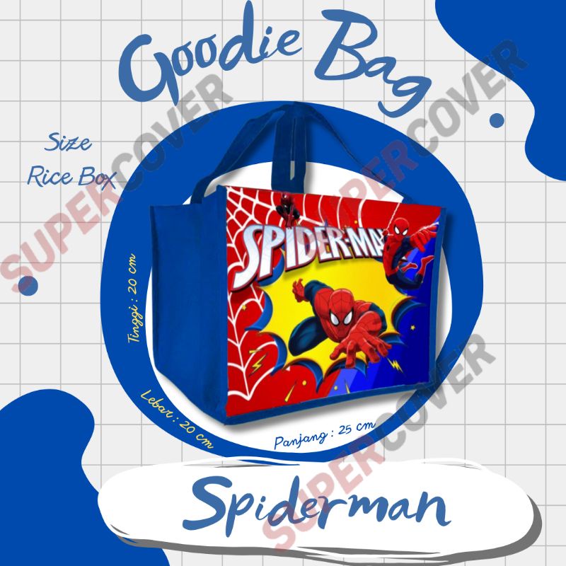 

Goodie Bag Gambar Kartun Karakter spidermen Warna biru Termurah Dan Terlaris Untuk Acara Ulang Tahun, Aqiqah, Sunatan Dan Lain lain.