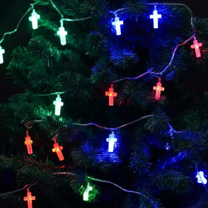 ] Lampu Natal LED 28 Warna Kualitas Salib Hiasan Dekorasi Pohon Natal