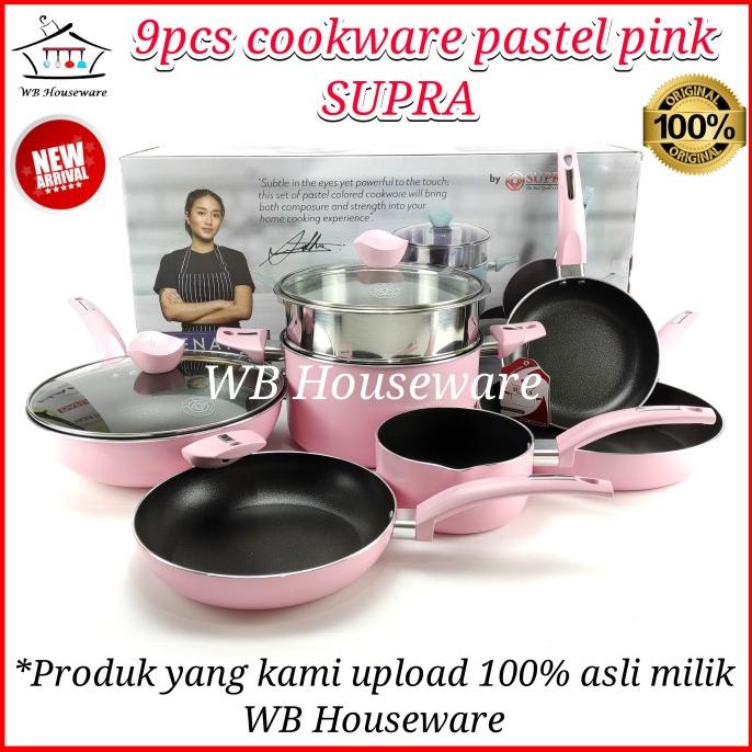 

Panci Penggorengan Anti Lengket / 9Pcs Cookware Set Renatta Pink Supra