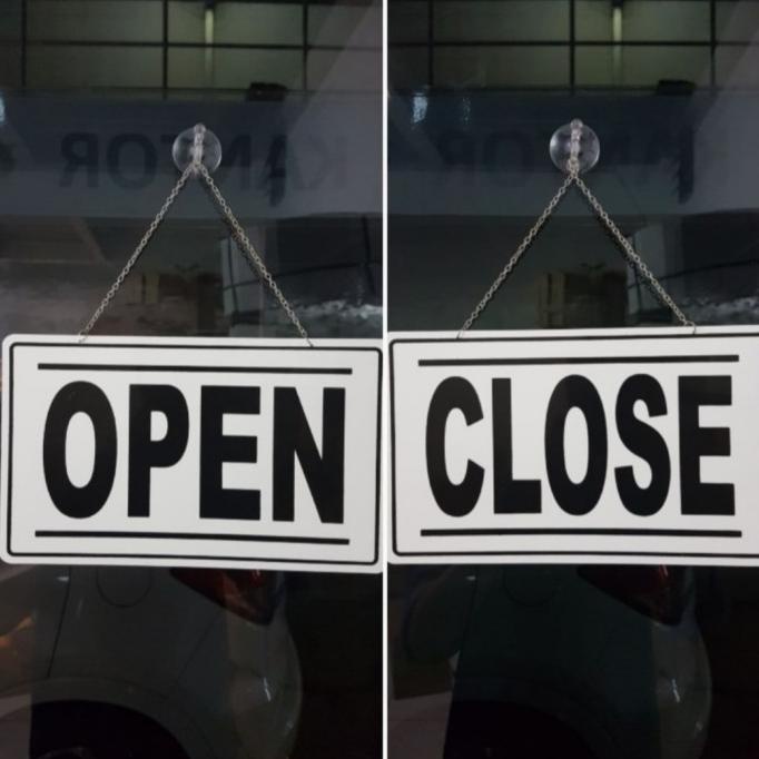 Papan Pintu 'Open Close' Gantung / Door Sign Block Open Close Akrilik