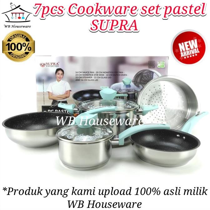 

Wajan Set Induksi / Panci Set / 7Pcs Cookware Set Supra - Turquoise