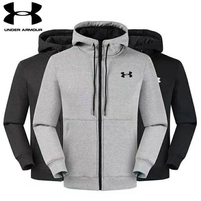 Jaket Hoodie Resleting Pria Bahan Coolmax Premium