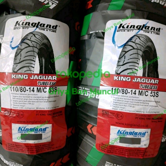 ban tubeless 110/80-14 kingland