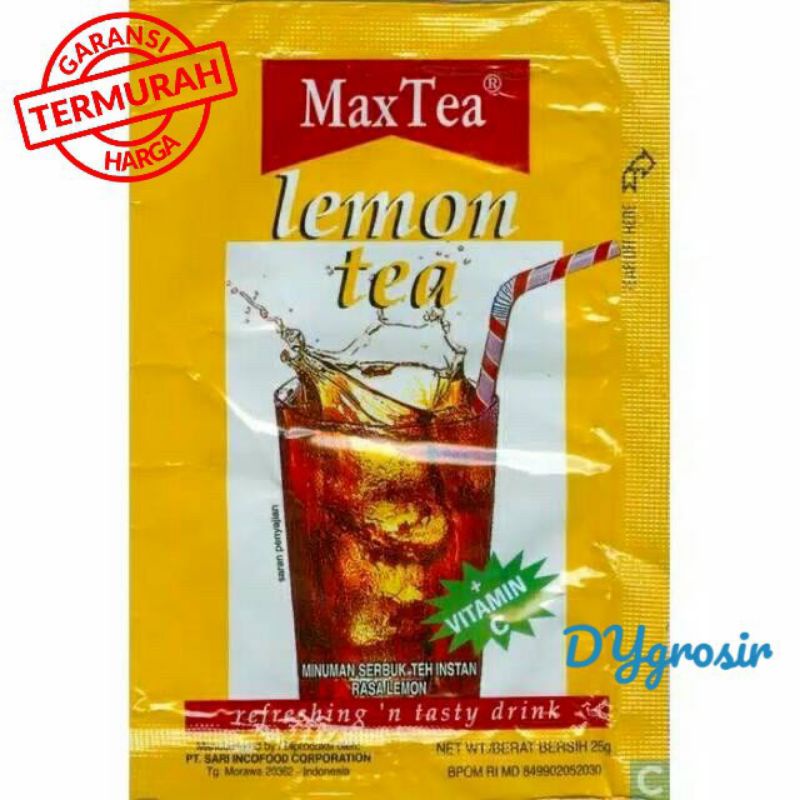 

LEMON TEA MAX TEA 25gr 1 Renceng (isi 10 sachet)