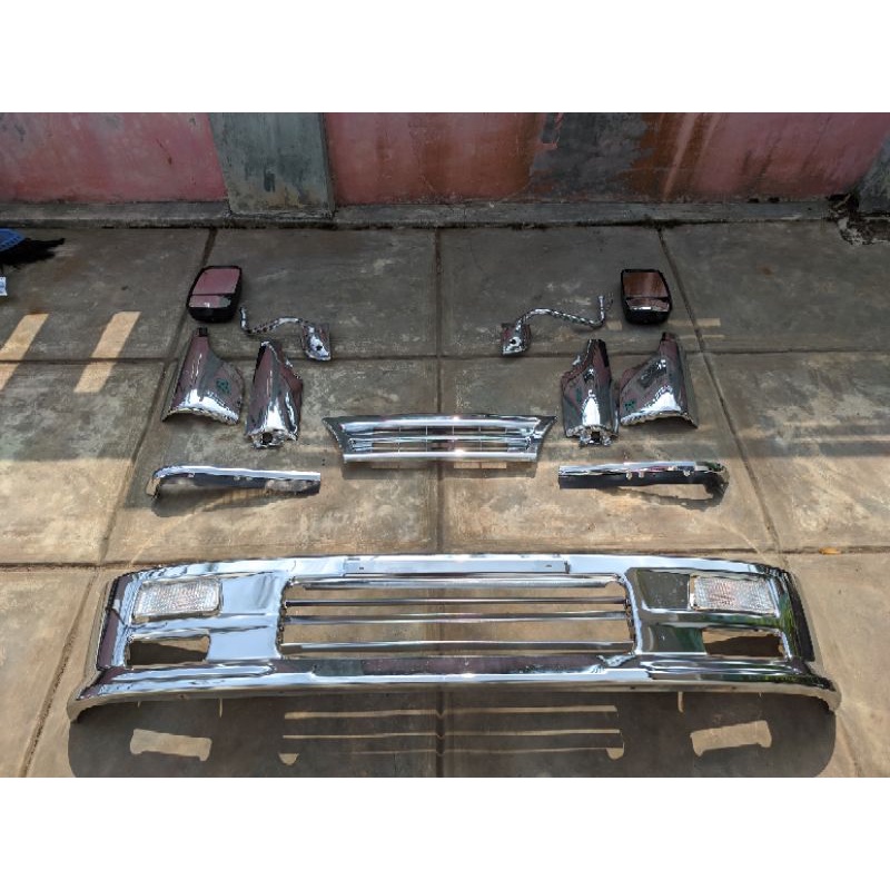 aksesoris bagian depan set bemper crome isuzu elf nhr elf nkr55 elf macan