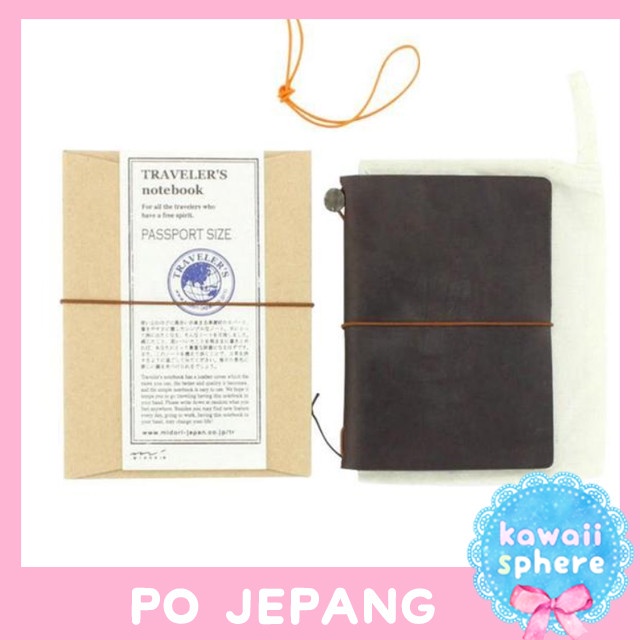 

Midori Traveler'S Notebook Starter Kit Passport Size Black Po Jepang