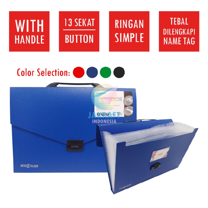 

Bestseller Map Tas Expanding File Handle Tenteng Plastik Folio F4 Dokumen Berkas