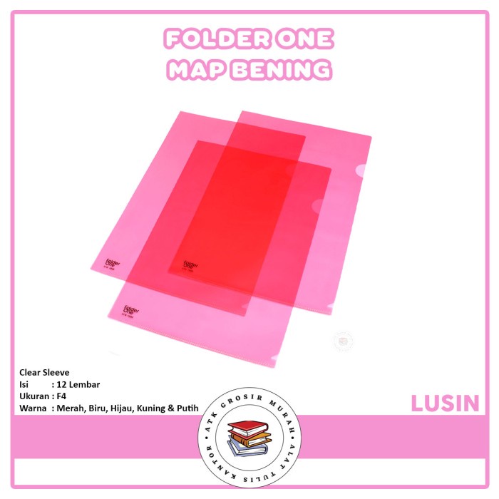

Bestseller Folder One - Map Bening Folio - F4 Warna - Lusin