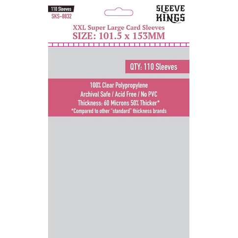 Best Seller Sleeve Kings Xxl Super Large Card Sleeves 101.5X153 Mm -110 Pack