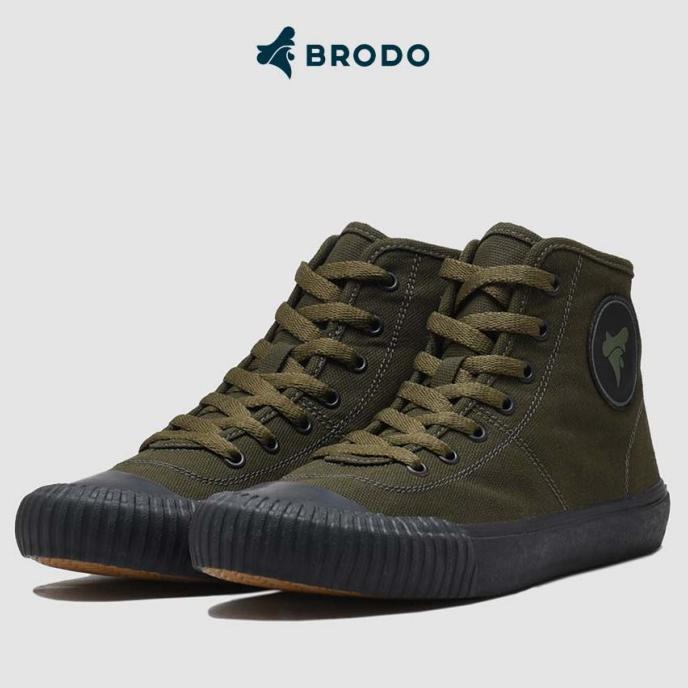 BRODO - Sepatu Vulcan Hi Olive Black BS