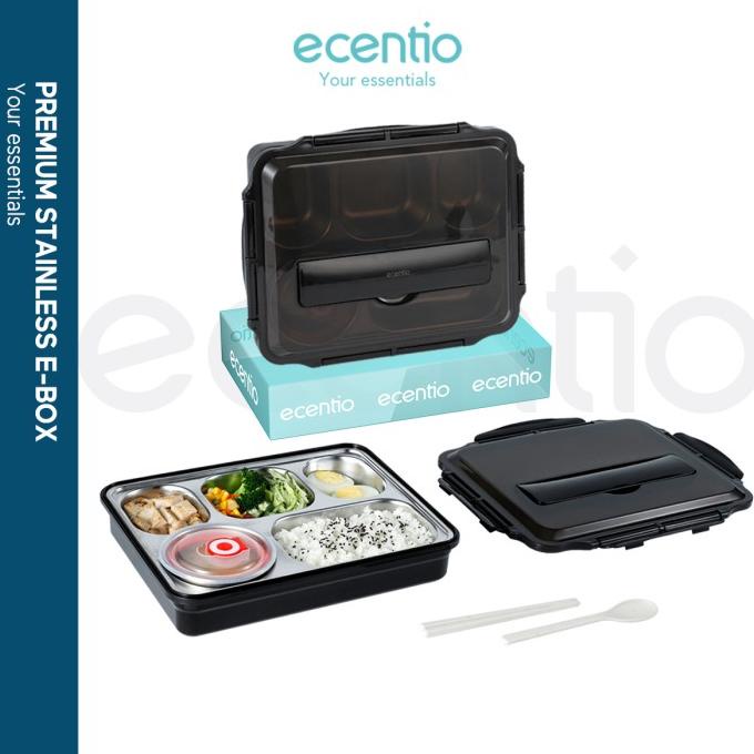 ecentio 1100ml lunch box Kotak Makan Siang dengan Stainless Steel