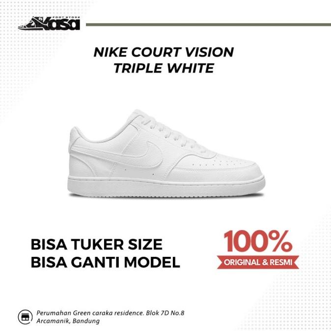 "NIKE COURT VISION LOW TRIPLE WHITE