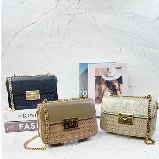 MUST HAVE TAS WANITA IMPORT CK WOVEN BOXY CHAIN STRAP NEW SERIES - 792 TERMURAH
