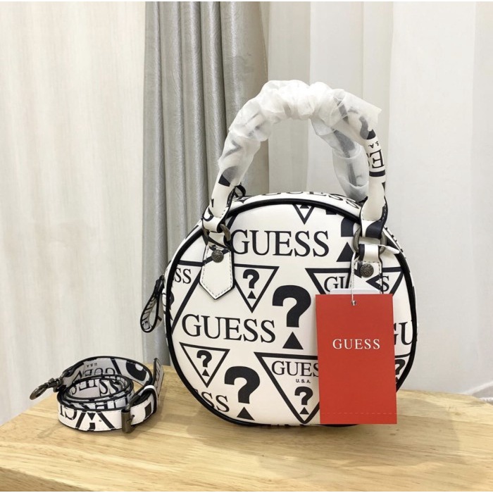 FLASH SALE TAS SELEMPANG WANITA GUES* 059 SLING CUTE MINI ROUND BAG ORIGINAL TERBARU