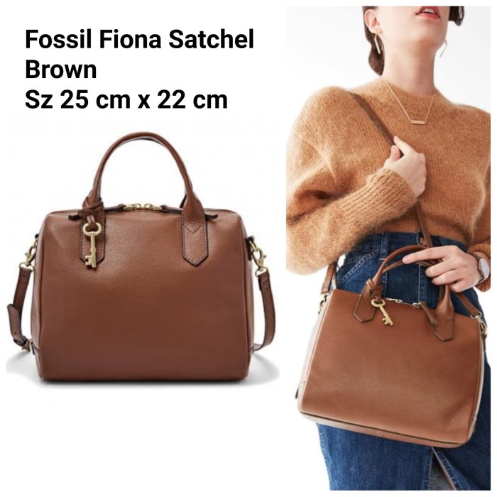 MUST HAVE TAS WANITA FOSSIL ORIGINAL - FOSSIL FIONA SATCHEL BROWN ORI TERMURAH