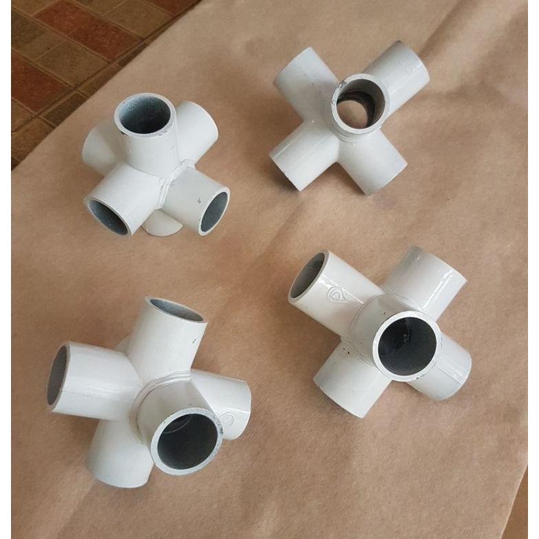 Kirim sekarang sambungan konektor fitting tee elbow pipa pvc 6 way arah side ukuran 1/2 , 3/4 , 5/8 