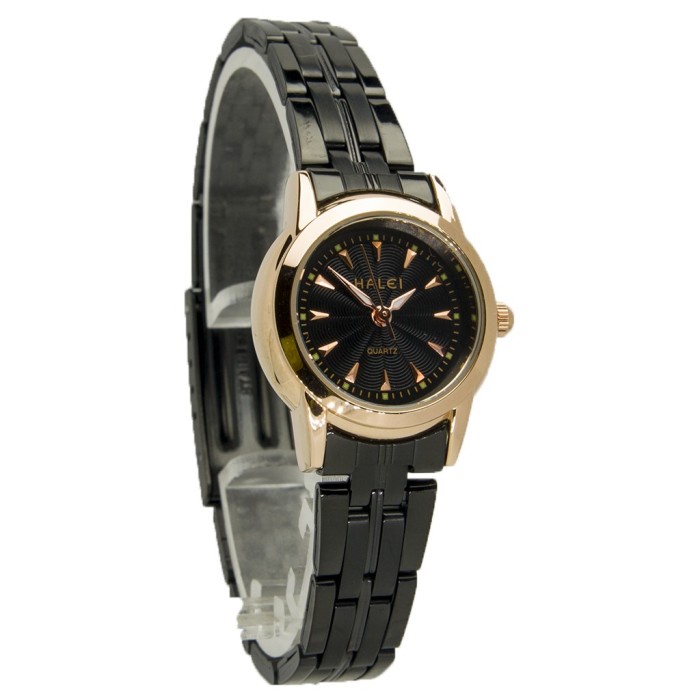 MUST HAVE JAM TANGAN WANITA HALEI 348 ORIGINAL FASHION HITAM ROSEGOLD MADE JAPAN TERBARU