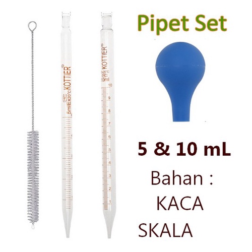 Pipet Ukur / Maat Pipet Kaca / Dropper Pipette / Pipet Tetes Kottier