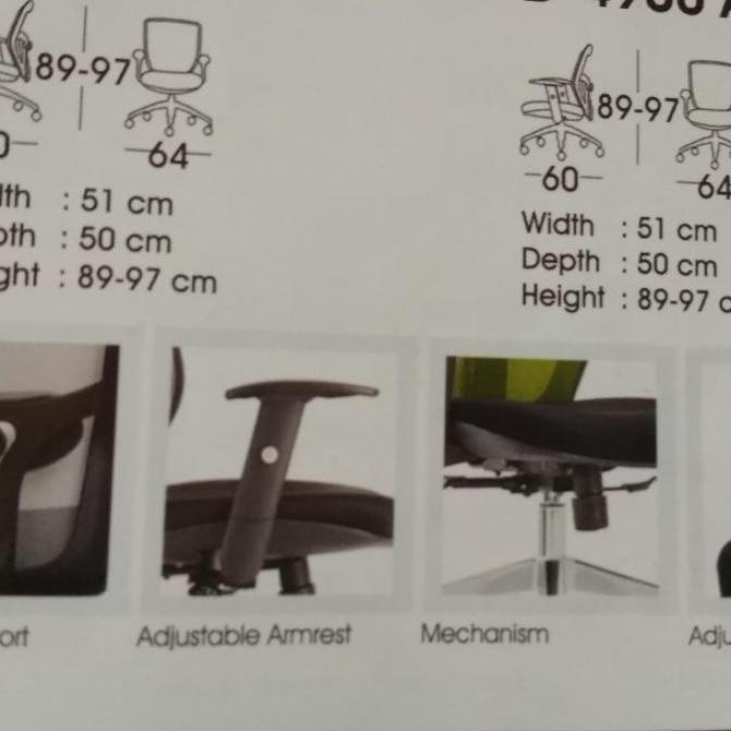 Kursi Minimalis Kursi Kantor Jaring Indachi D 4800 Kaki Nylon Popbar.Store