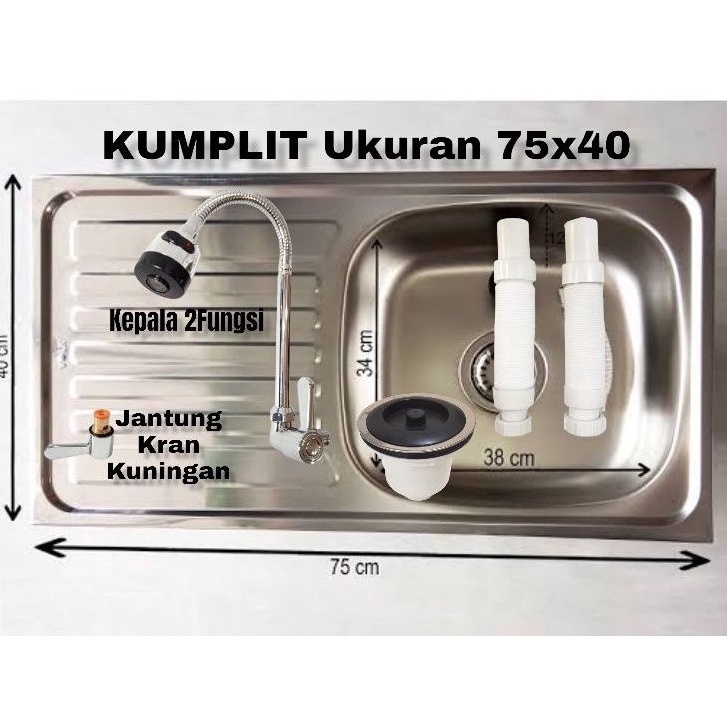 TERMURAH. Bak/Wastafel Cuci Piring Stainless 75cm