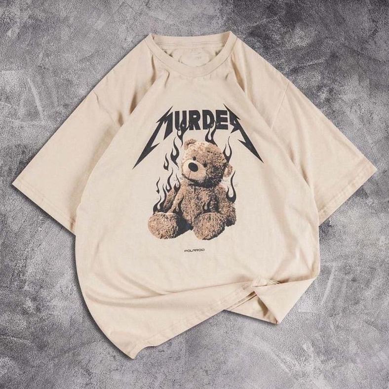 [COD] Baju Oversize BEAR POLAROID / Kaos Oversize Boneka Bear / Kaos Oversize Pria Wanita Terlaris