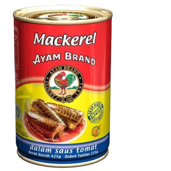 

AYAM BRAND 425 GR IKAN SARDINES / MACKEREL KALENG SARDEN FISH TOMAT ghe02