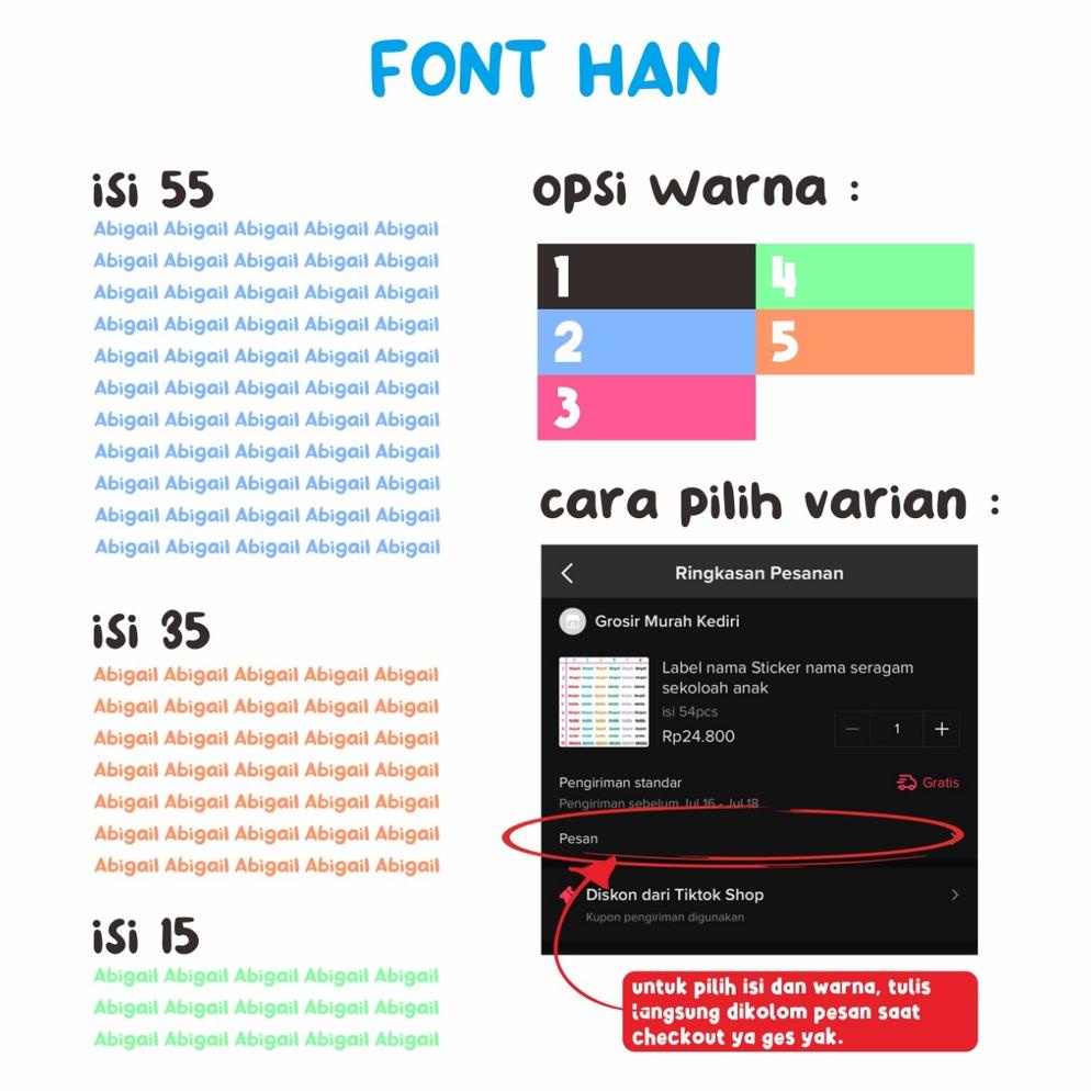 [COD] Label nama Sticker nama seragam sekoloah anak pondok atau asrama Terlaris