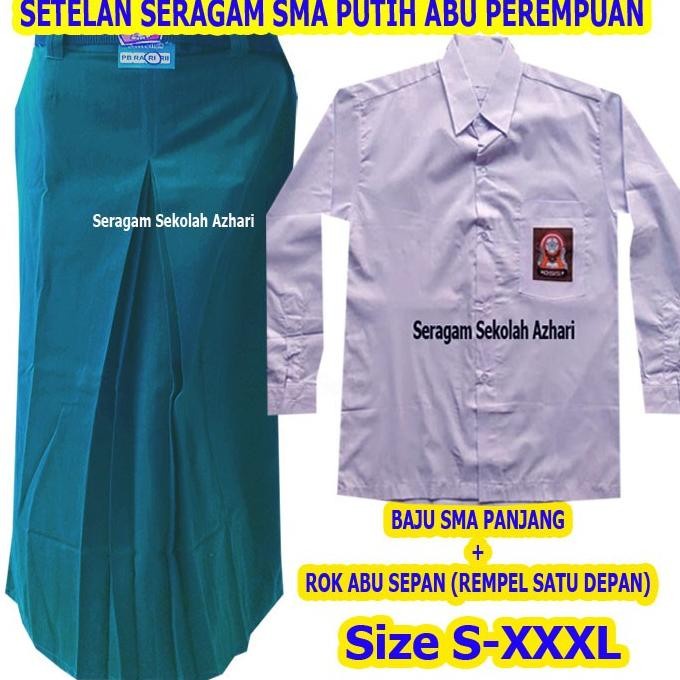 Sale Stelan Seragam Sma Putih Abu2 Perempuan Rok Span-Seragam Sekolah /SERAGAM SEKOLAH/KEMEJA