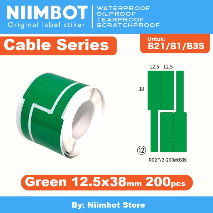 

Terlaris Thermal Cable Label Sticker Niimbot B21 Refill Label - Kabel