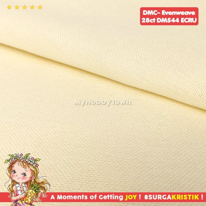 TERMURAH Kain Kristik Strimin Sulam Evenweave DMC 28ct ECRU